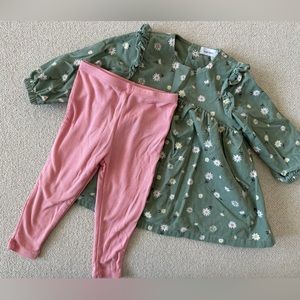 Angel Dear 12-18 mo corduroy daisy dress and pants